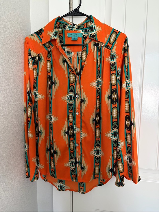 Turquoise Haven Tops - Turquoise Haven Western Button-Down Blouse Size Small